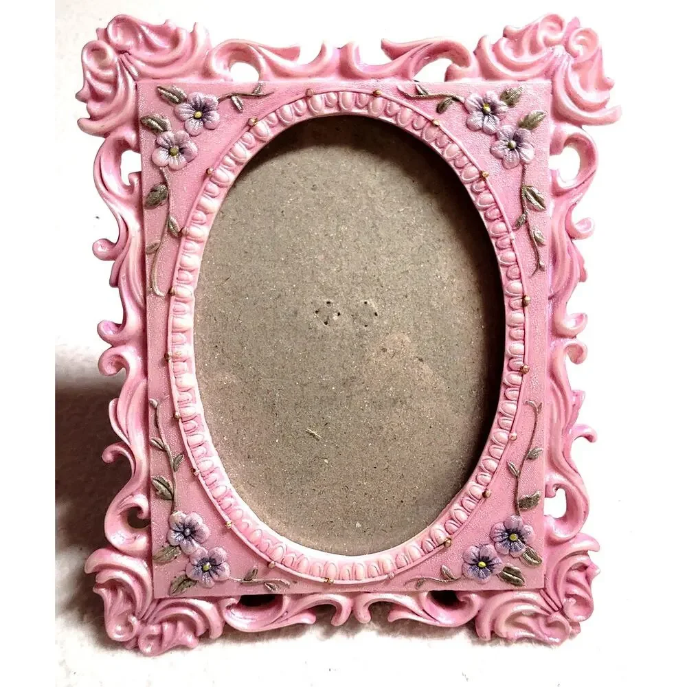 Ornate Pink Resin Picture Frame 3.5
